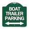 Signmission Boat Trailer Parking W/ Bidirectional Arrow, Green & White Aluminum Sign, 18" x 18", GW-1818-24296 A-DES-GW-1818-24296 - alternate 1